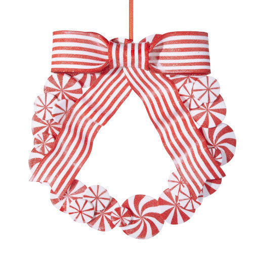 Large Peppermint Wreath Ornament  | Putti Christmas Celebrations 