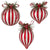 Red & White Striped with Pine Glass Ornament