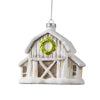 White Winter Barn Glass Ornament | Putti Christmas Canada