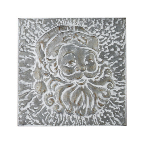 Raz Imports Embossed Santa Metal Wall Art  | Putti Christmas Canada 