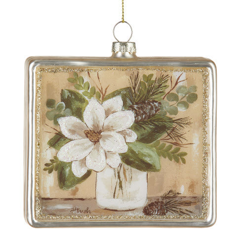  Raz Imports Magnolia and Evergreen Ornament | Putti Christmas 