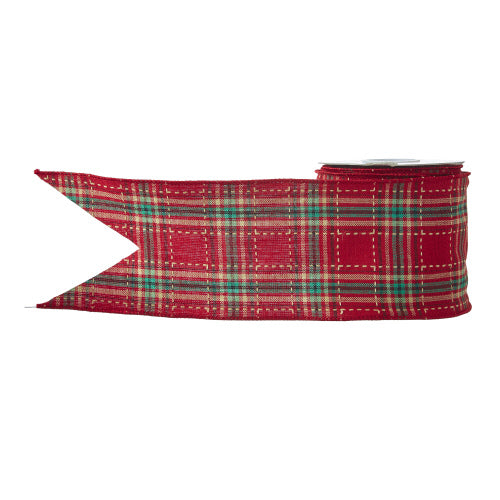 Raz Red Plaid Wired Ribbon
