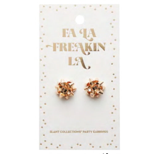 "Fa La Freakin La" Bow Party Earrings | Putti Fine Fashions 