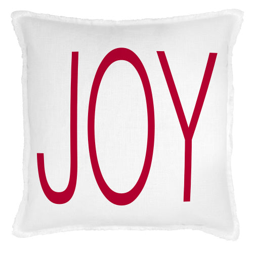 Red and White Joy Euro Pillow
