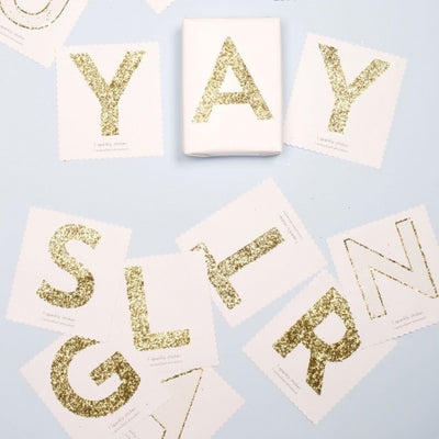 Meri Meri Chunky Gold Glitter R Sticker