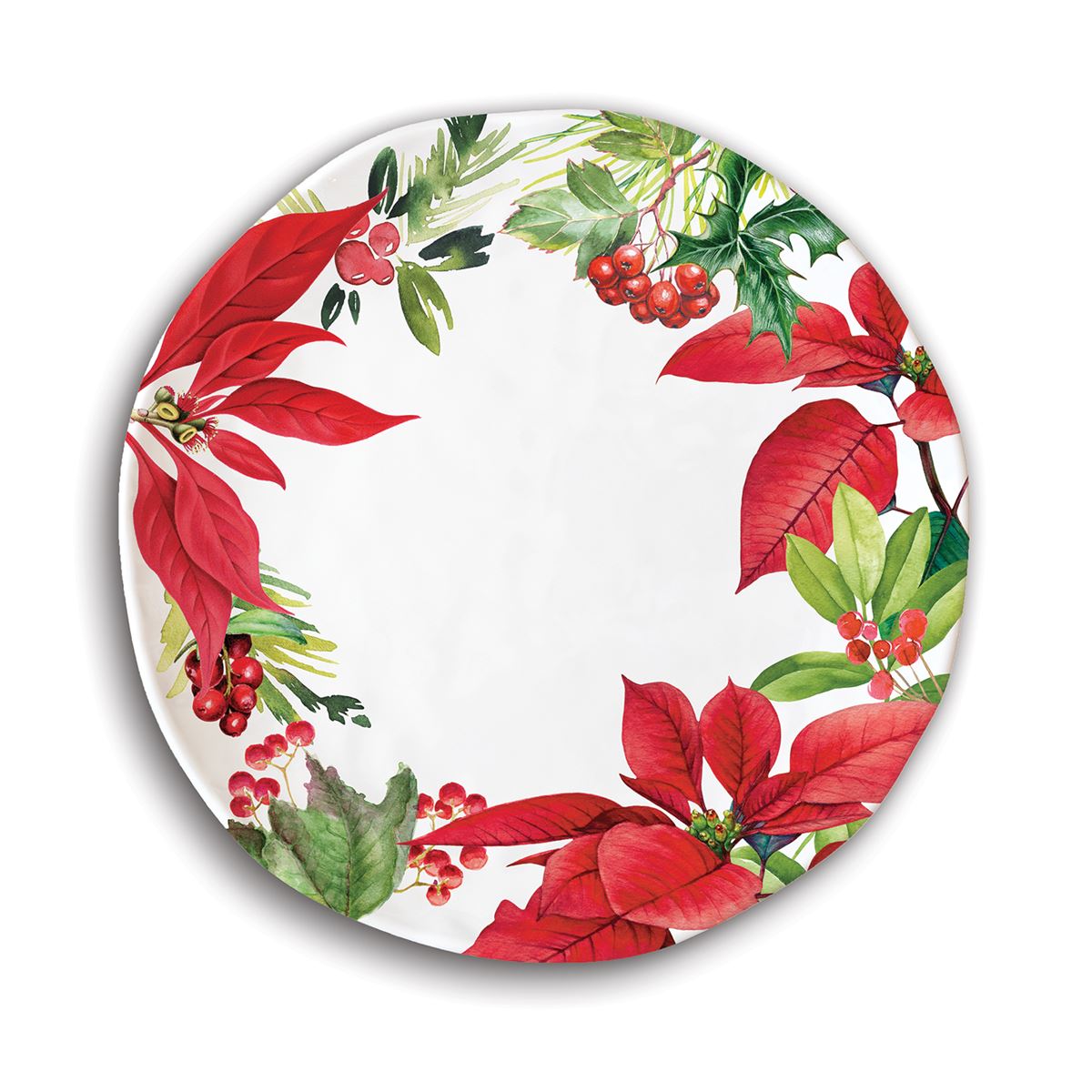 Michel Design Works Poinsettia Melamine Plate | Putti Christmas 