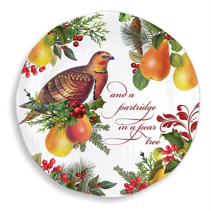 Michel Design "In a Pear Tree" Round Platter | Putti Christmas Canada 