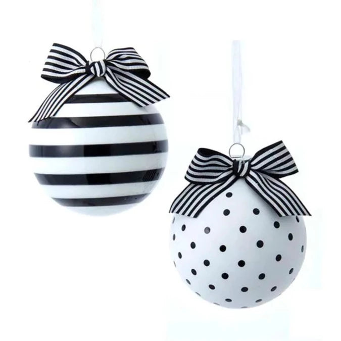 Black and White Glass Ball ornaments