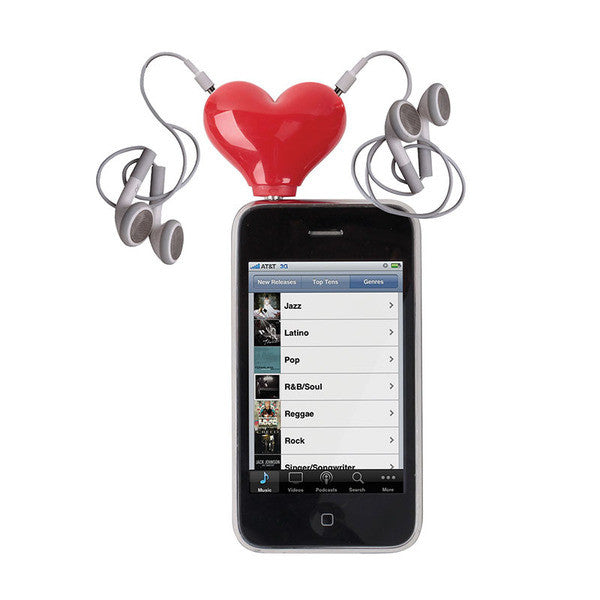  "Tunes for Two" Heart Headphone Splitter, DCI, Putti Fine Furnishings