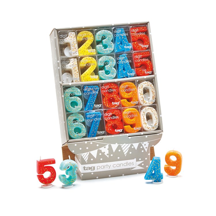 Multicolor Number Candles | Putti Party Supplies Canada 