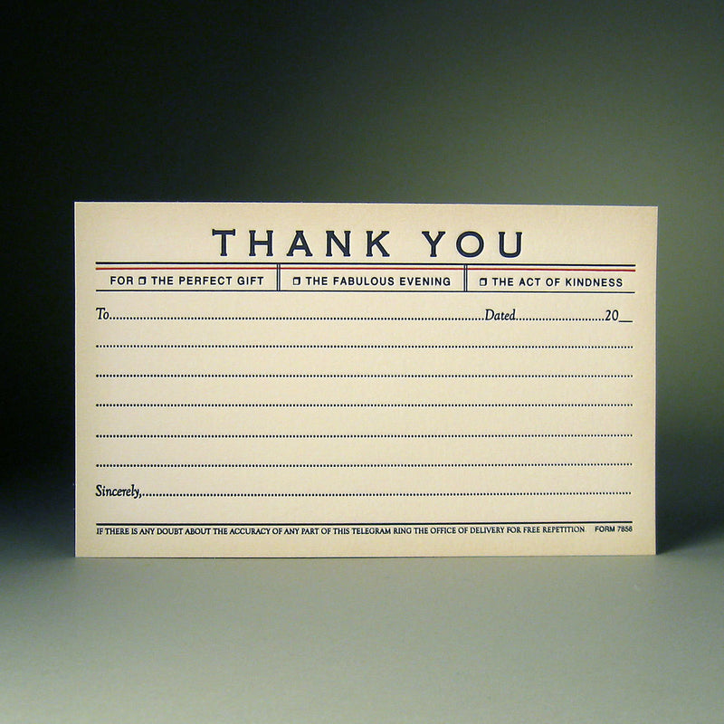  Telegram Thank You Notes, Obligation Press, Putti Fine Furnishings