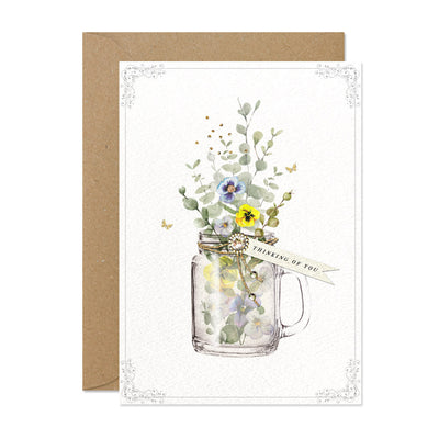 "Thinking of You" Flower Jar Greeting Card  | Putti Celebrations