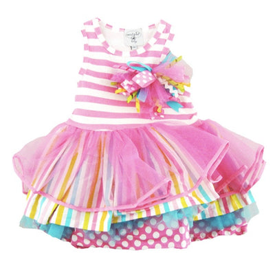 Striped 2nd Birthday Girl Dress, MP-Mud Pie, Putti Fine Furnishings