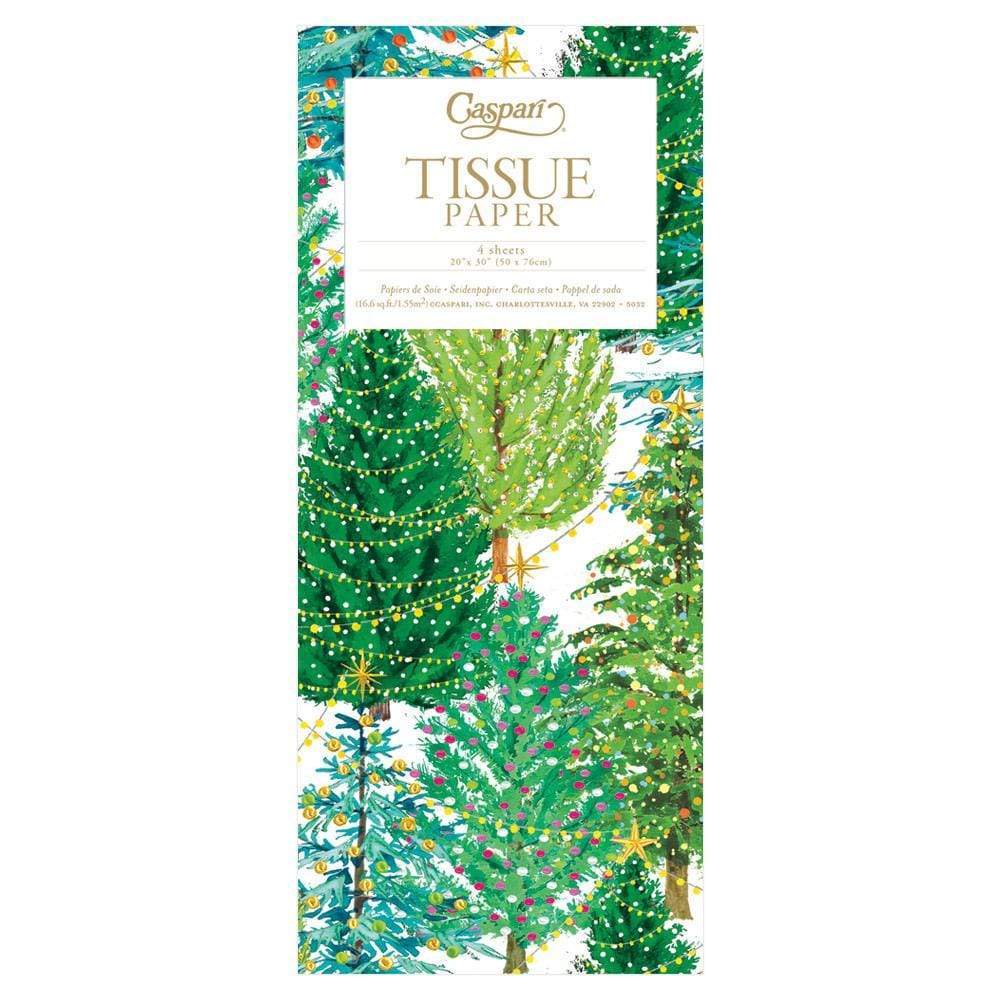 Christmas Trees with Lights Christmas Tissue
