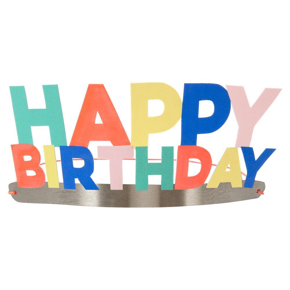 Meri Meri Happy Birthday Party Crowns | Putti Party Supplies Canada