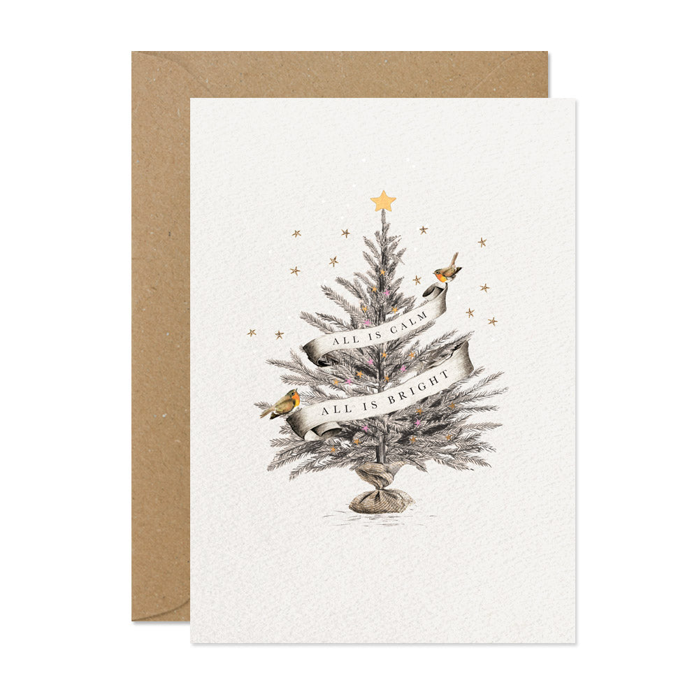 "Calm & Bright" Christmas Tree Christmas Card Pack