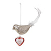 Demdaco Bird Dangle Heart Glass Ornament - Loved | Putti Christmas