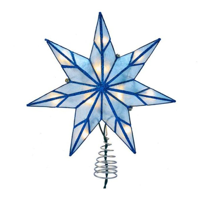 Kurt Adler Blue Capiz Star Tree Topper