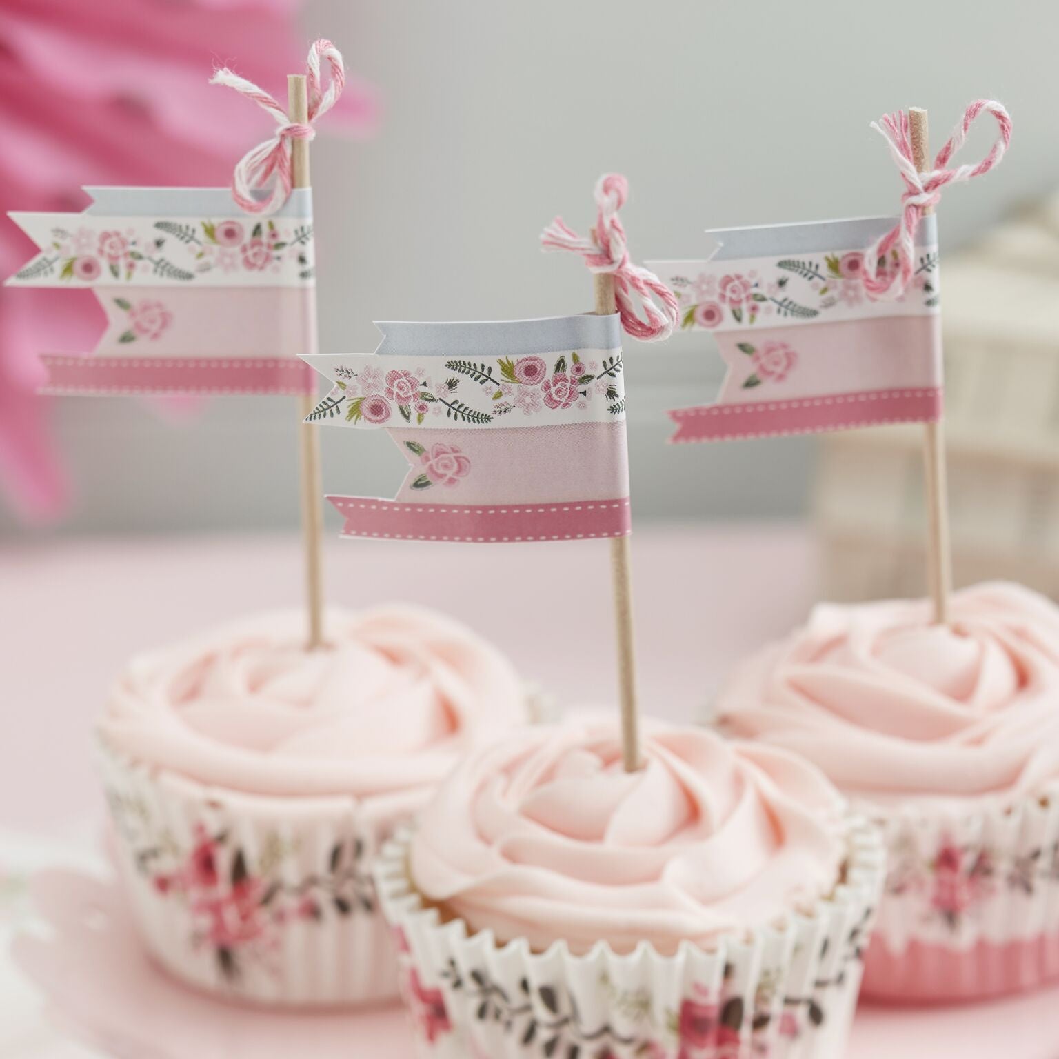  "Floral Fancy" Cupcake Picks, GR-Ginger Ray UK, Putti Fine Furnishings