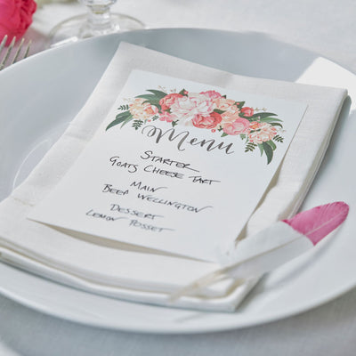 "Boho" Floral Menu Cards, GR-Ginger Ray UK, Putti Fine Furnishings