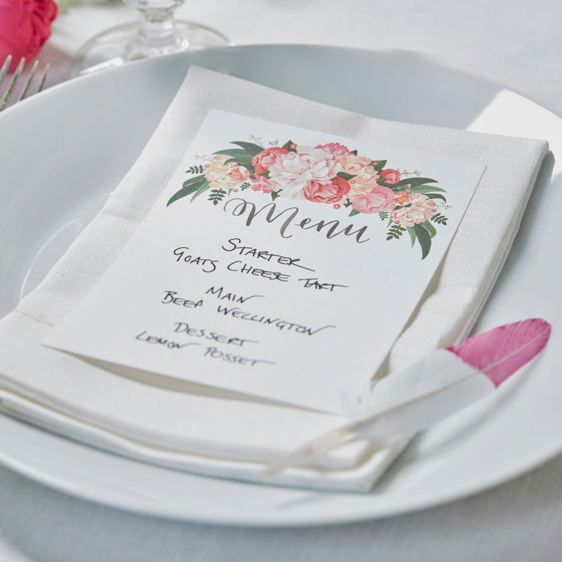  "Boho" Floral Menu Cards, GR-Ginger Ray UK, Putti Fine Furnishings