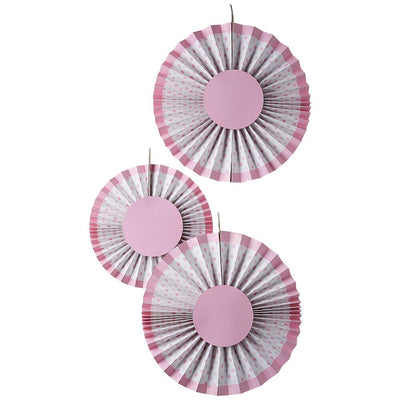 Little Lady or A Mini Mister Pink Fan Decorations, GR-Ginger Ray UK, Putti Fine Furnishings