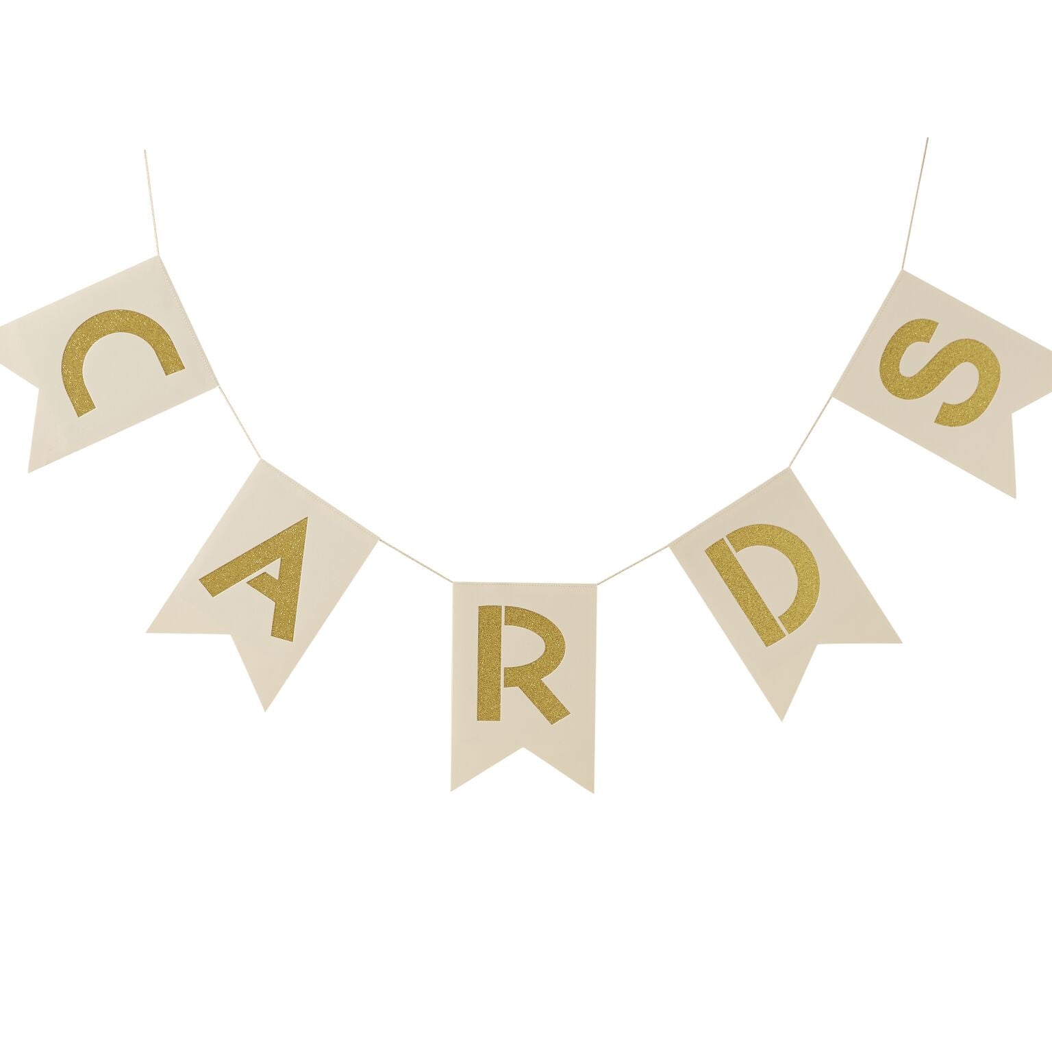  Ivory and Metallic Gold "Cards" Bunting, GR-Ginger Ray UK, Putti Fine Furnishings