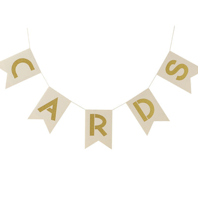 Ivory and Metallic Gold "Cards" Bunting, GR-Ginger Ray UK, Putti Fine Furnishings