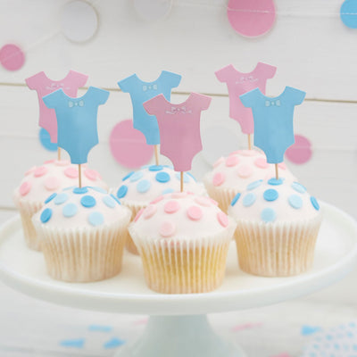 Pink and Blue Baby Grow Cup Cake Toppers, GR-Ginger Ray UK, Putti Fine Furnishings