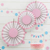 Little Lady or A Mini Mister Pink Fan Decorations, GR-Ginger Ray UK, Putti Fine Furnishings