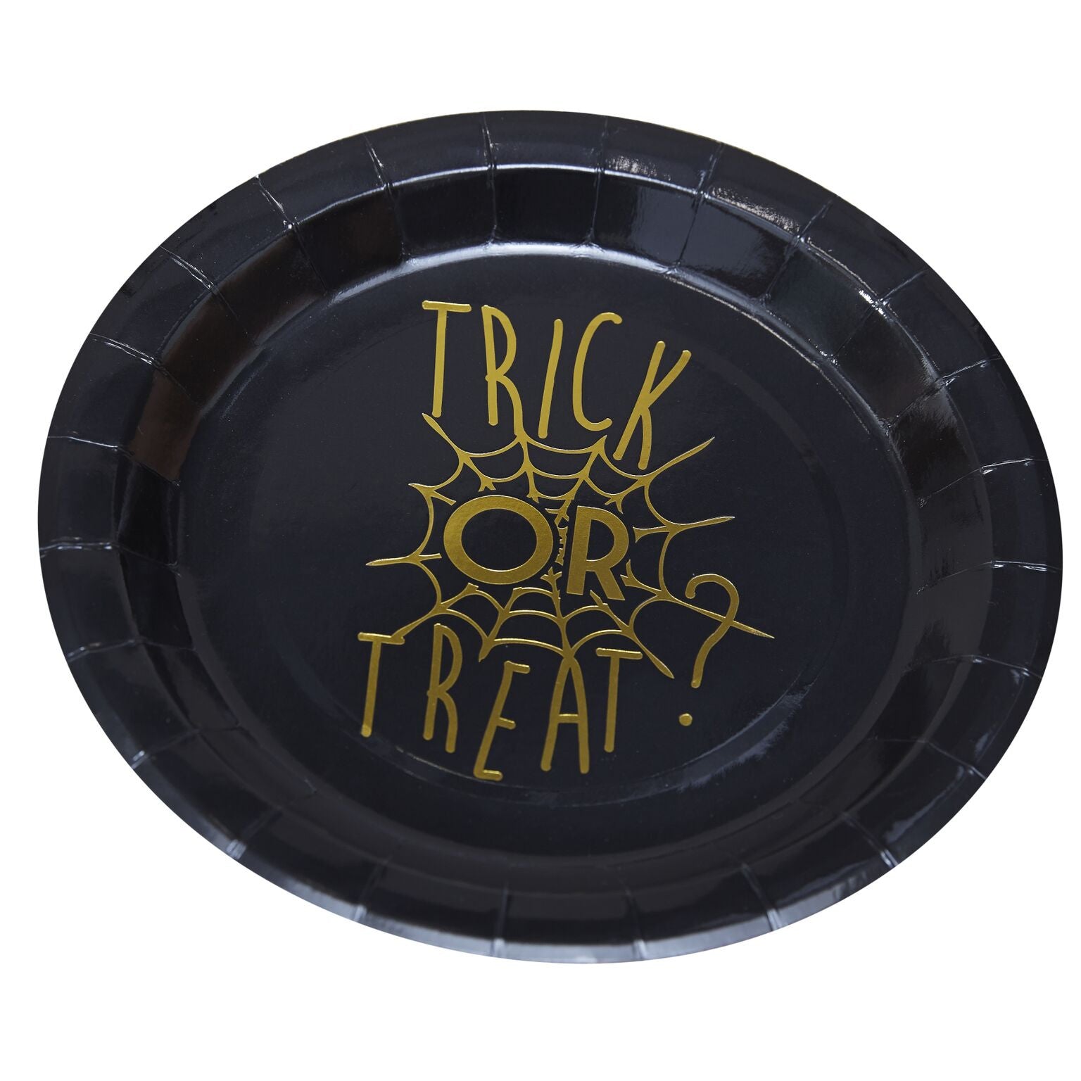  Gold Foiled "Trick or Treat" Halloween - Paper Plates, GR-Ginger Ray UK, Putti Fine Furnishings