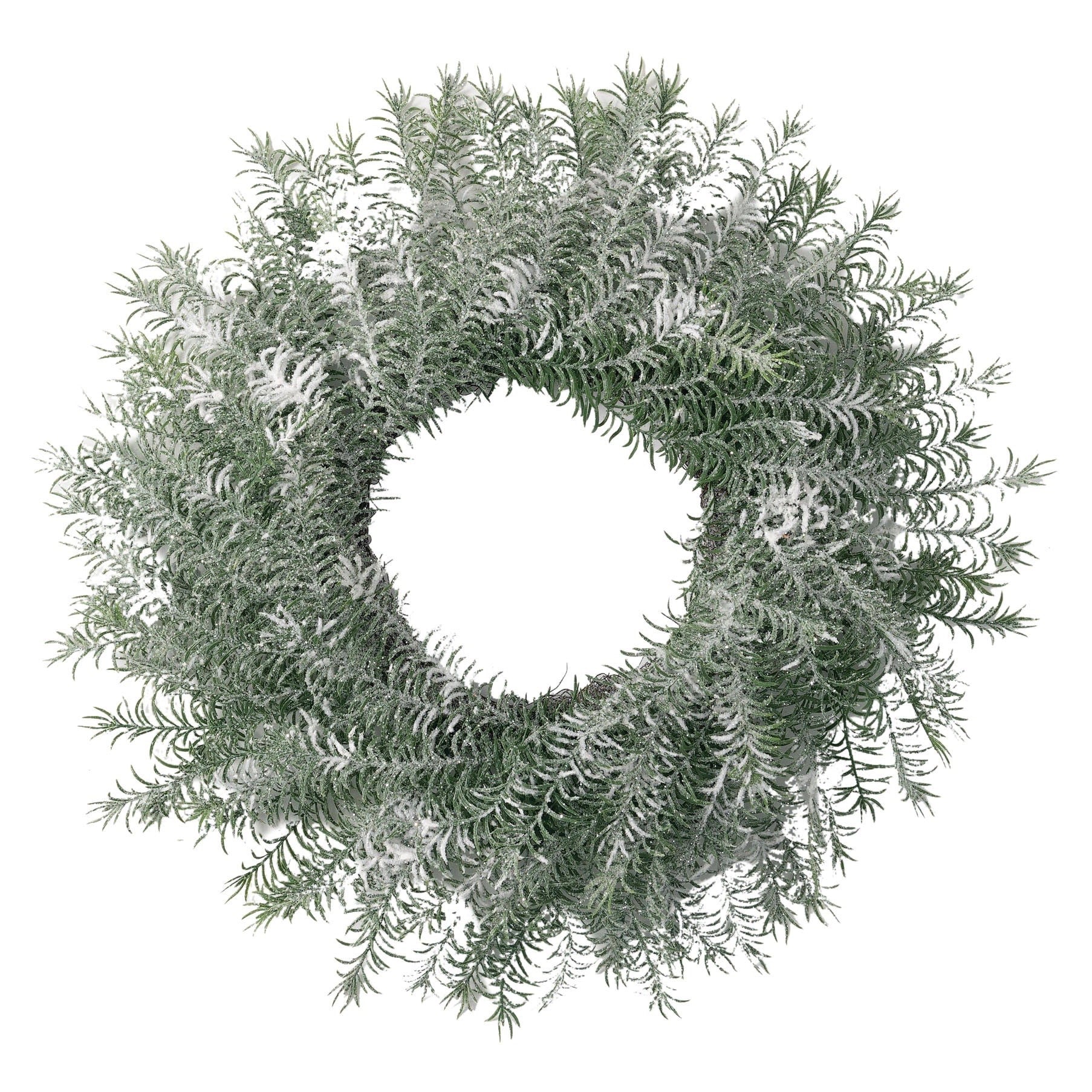 Frosted Feathered Pine Wreath | Putti Christmas Decorations