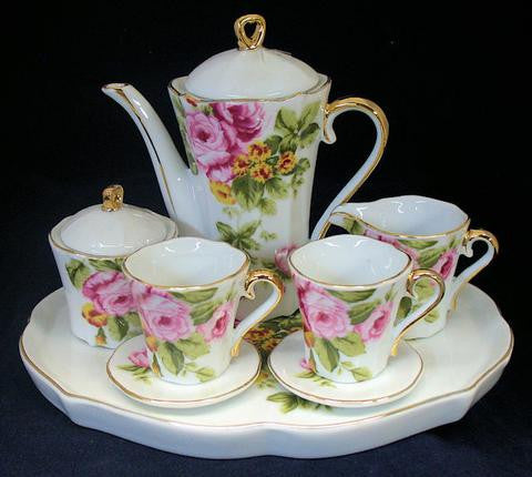  Pink Rose Miniature Tea Set, JLB-J L Bradshaws, Putti Fine Furnishings