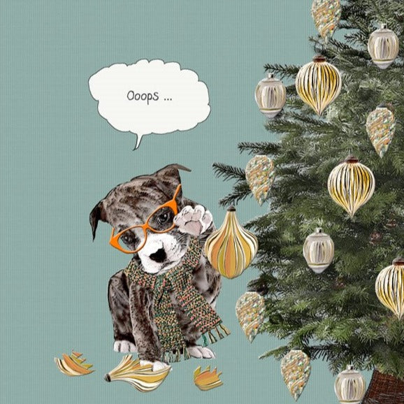 "Ooops" Broken Ornament Christmas Greeting Card