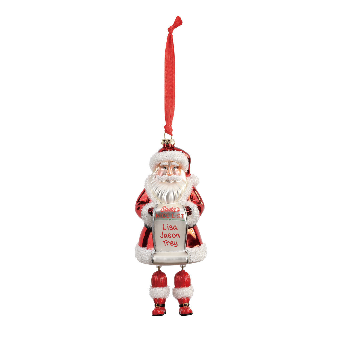 Demdaco Santa's Nice List Blown Glass Christmas Ornament | Putti Christmas 
