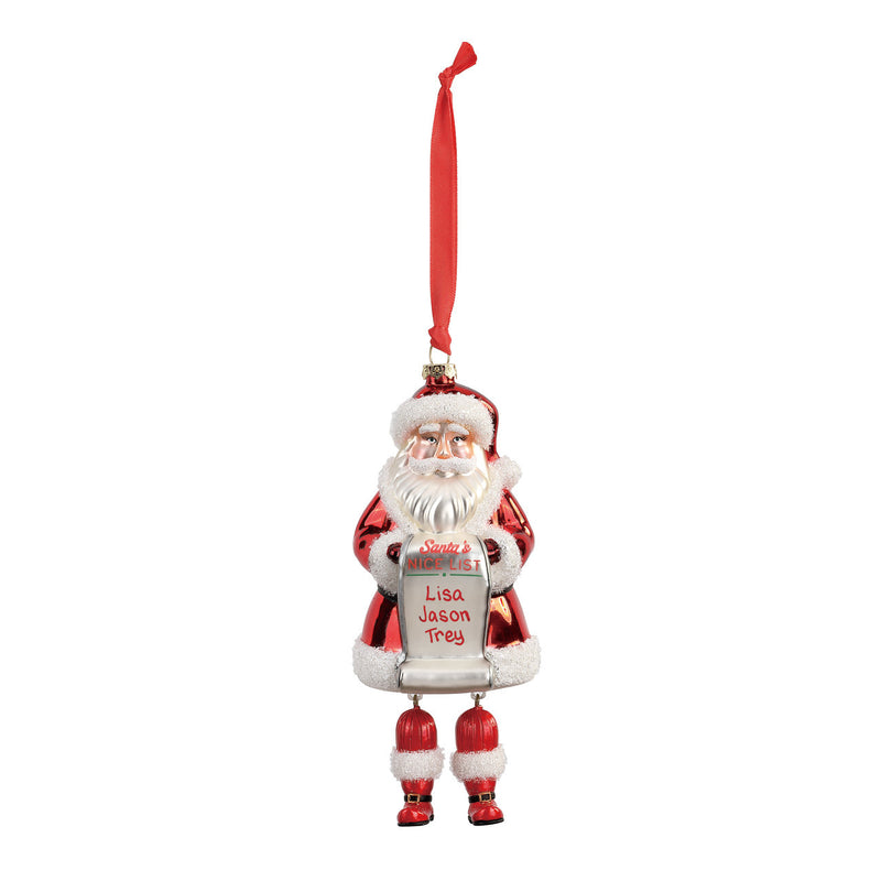 Demdaco Santa's Nice List Blown Glass Christmas Ornament | Putti Christmas 